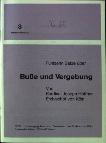 Fünfzehn sätze über buße - sätze,